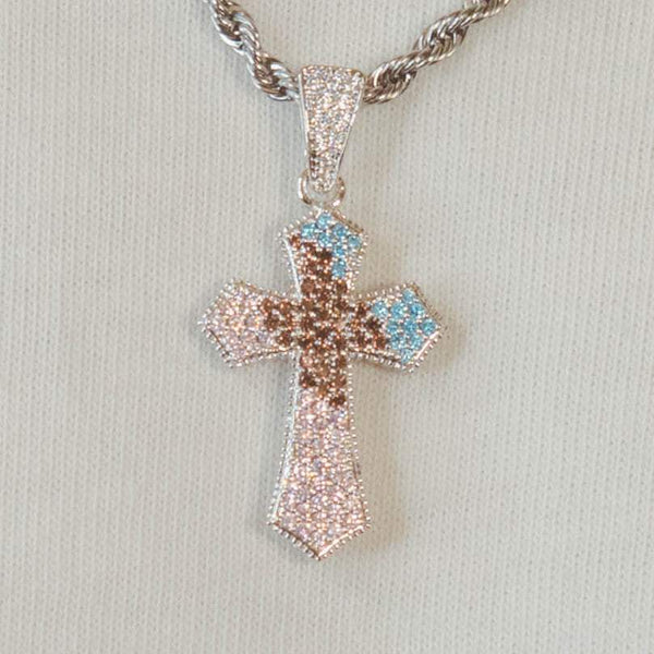 Cernucci Cross Pendant - Pink - Cernucci