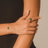 Emerald Cut Signet Ring - Green - Cernucci