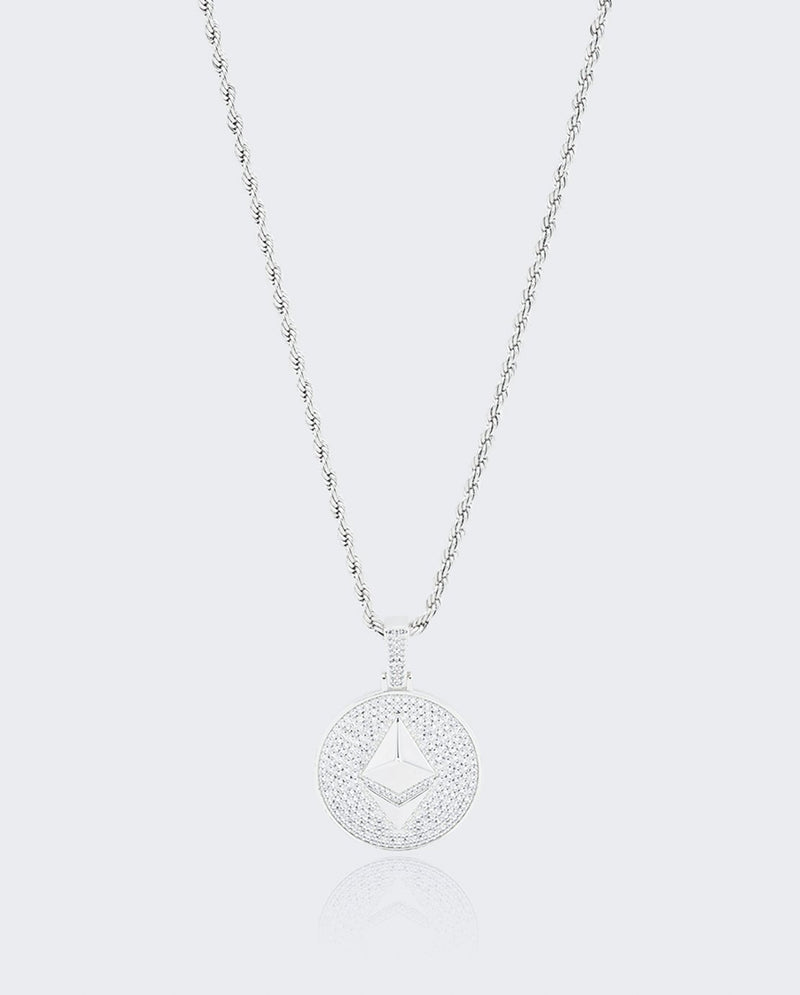 Ethereum Pendant - White Gold - Cernucci