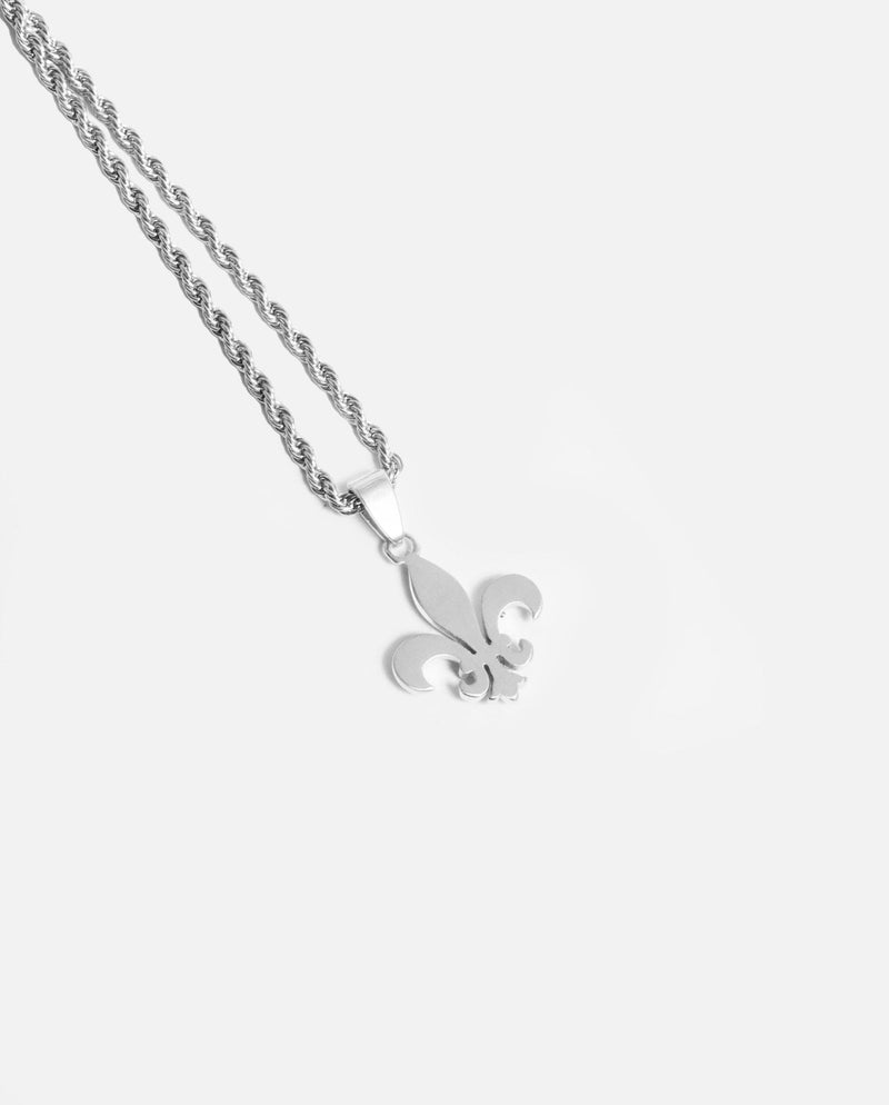 Fleur-de-Lis Pendant - White Gold - Cernucci