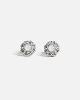 Flower Pearl Earrings - White Gold - Cernucci