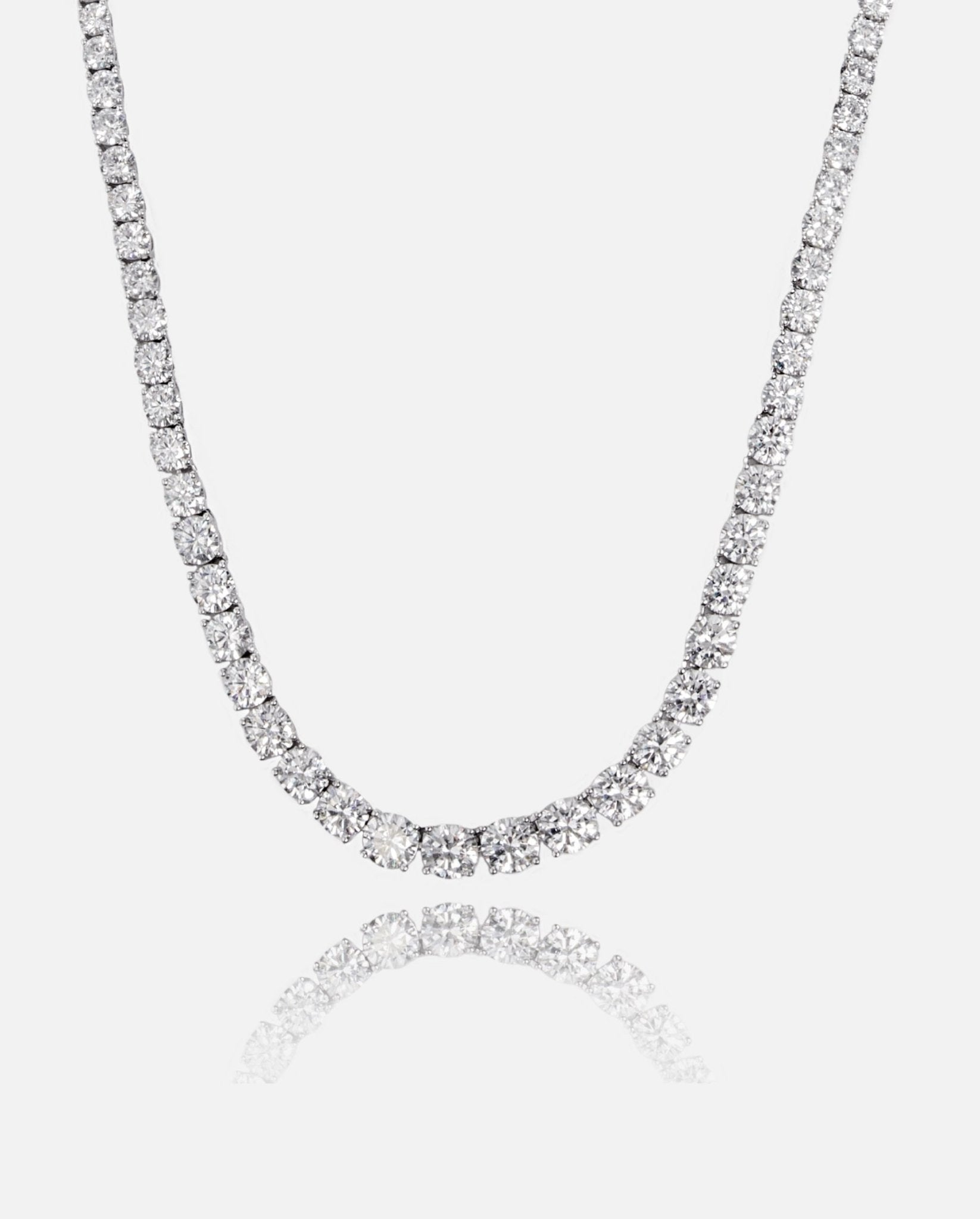 Graduated Tennis Chain - White Gold - Cernucci