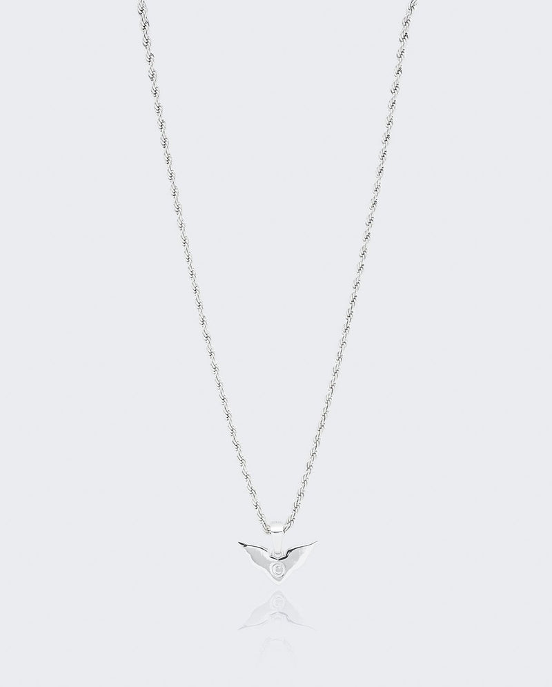 Heart Wings Pendant - White Gold - Cernucci