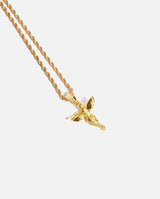 Iced Angel Gun Pendant - Gold - Cernucci