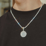 925 Iced Compass Pendant