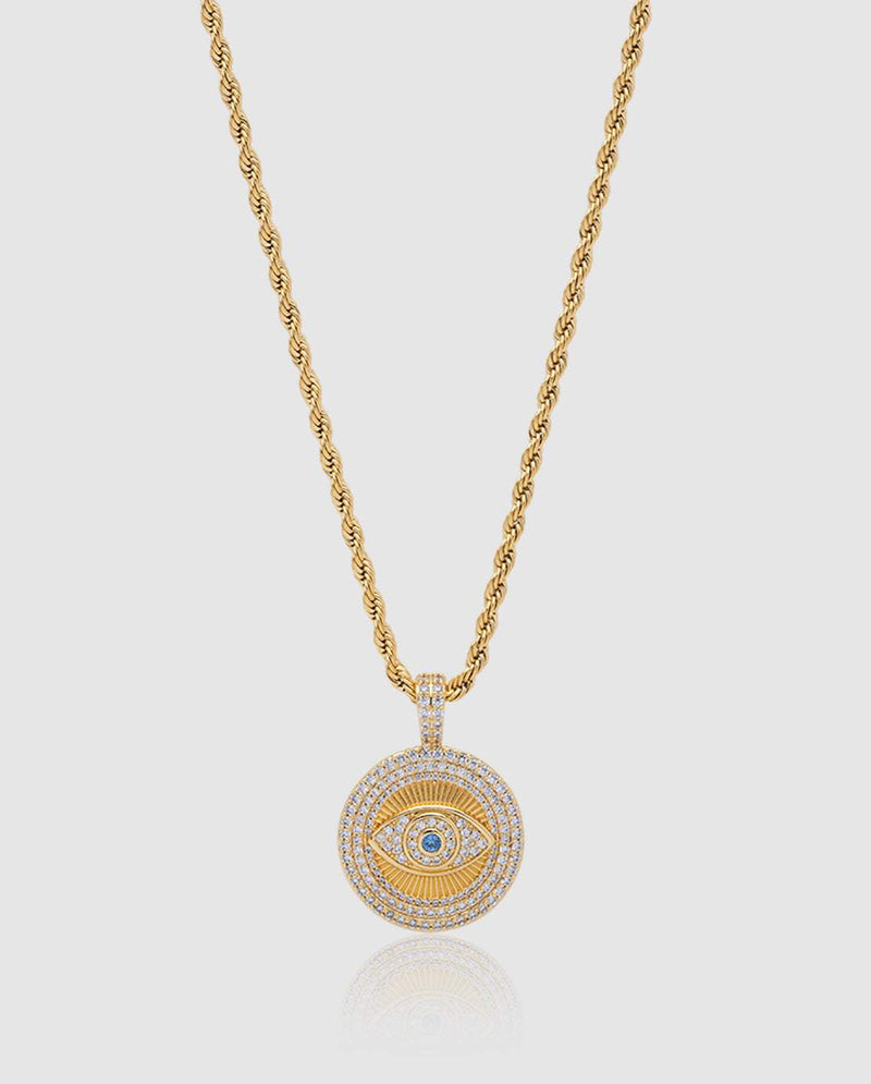 Iced Eye Pendant - Gold - Cernucci