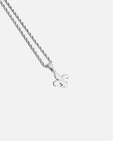 Iced Fleur-de-lis Pendant - White Gold - Cernucci