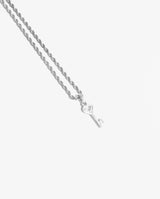 Iced Heart Key Pendant - White Gold - Cernucci