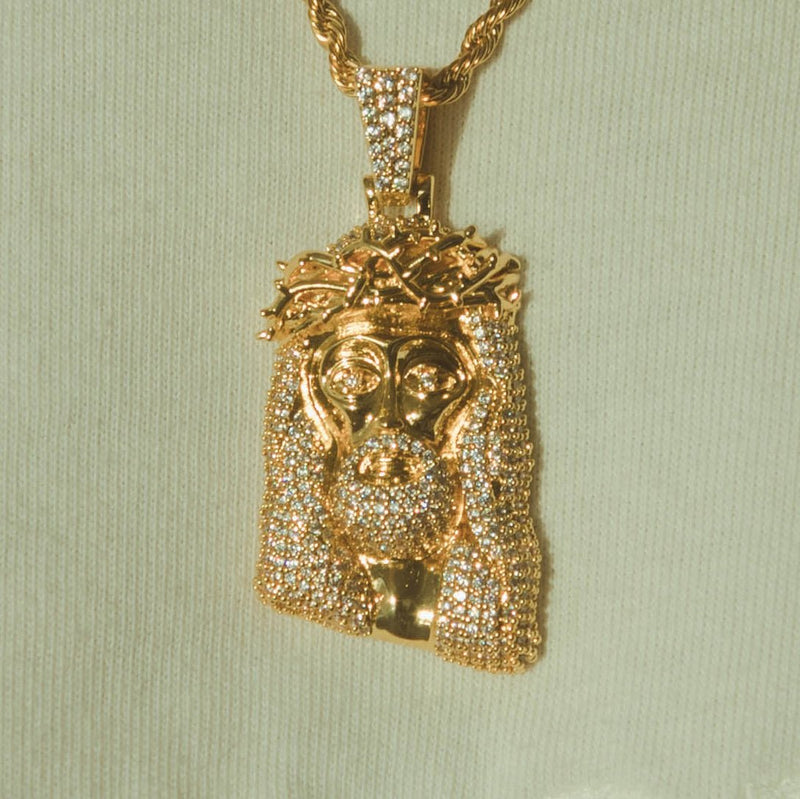 Iced Jesus Pendant - Gold - Cernucci