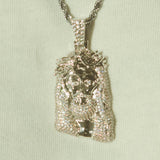 Iced Jesus Pendant - White Gold - Cernucci