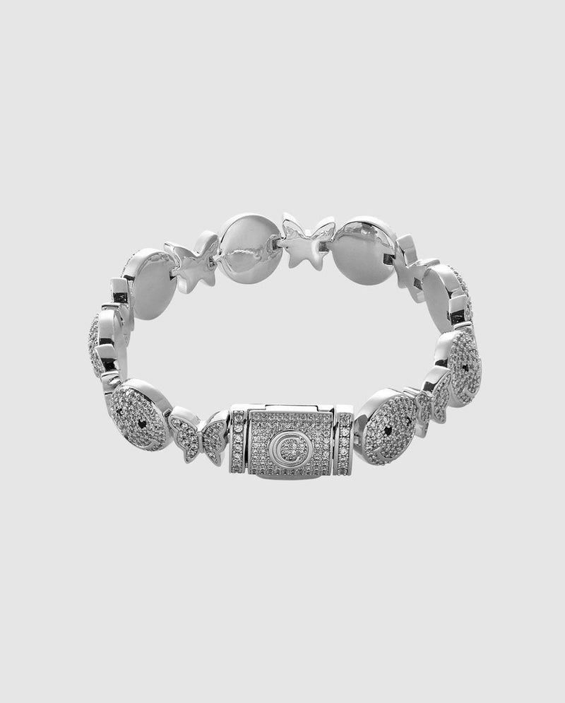 JM10 Iced Smiley & Butterfly Bracelet - Cernucci