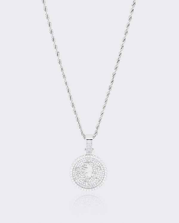 Leo Zodiac Pendant - White Gold - Cernucci