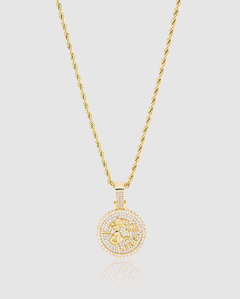 Libra Zodiac Pendant - Gold - Cernucci