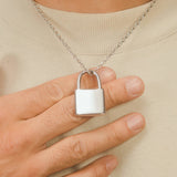 Padlock Pendant - White Gold - Cernucci