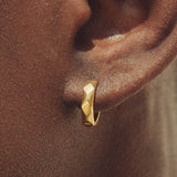 Pyramid Hoop Earrings - Gold - Cernucci